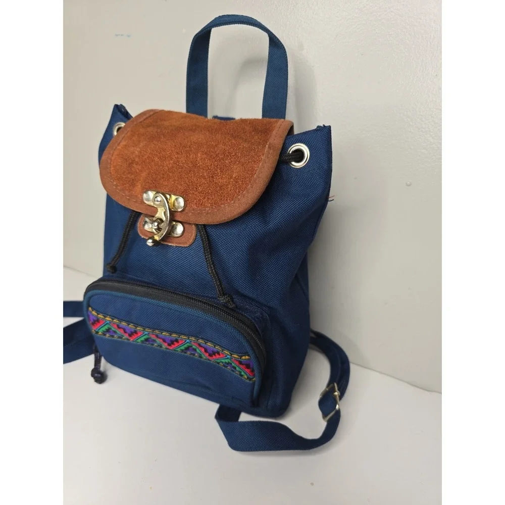 Vintage 90s Southwestern Mini Backpack Travel Purse Aztec Grunge Boho Fest Y2k
